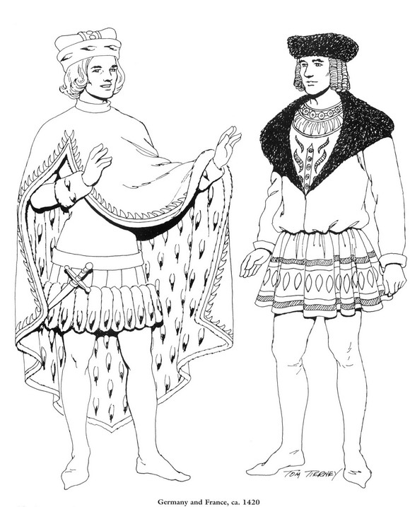 Plansa de colorat cu Istorie vestimentara 189 29